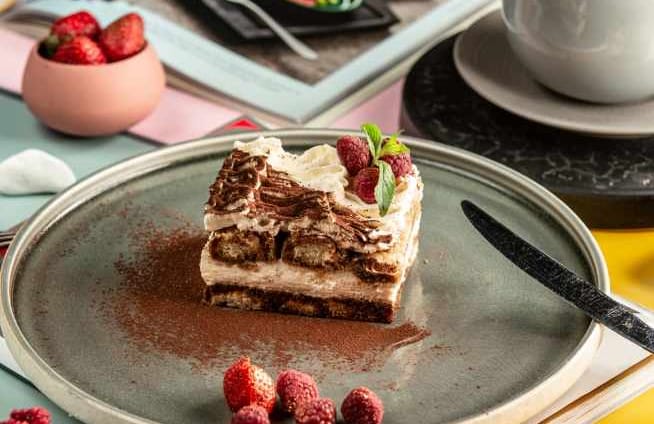A delicious tiramisu mobile